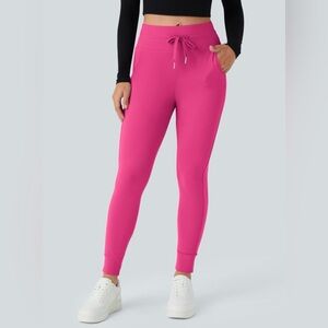 SoftlyZero™ Plush High Waisted Drawstring Pocket Plain Full Length Jogger Pants